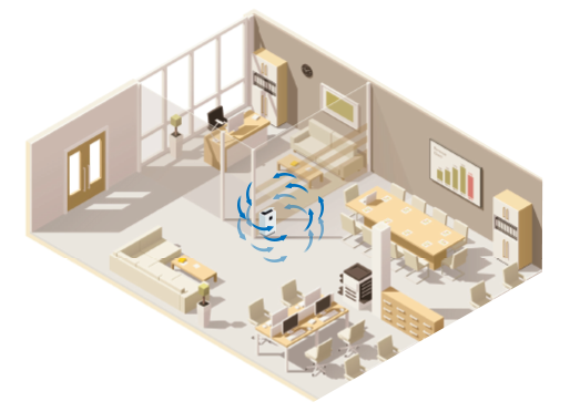 Graphic Showing Coverage Limitations of Passive Air Purification Systems