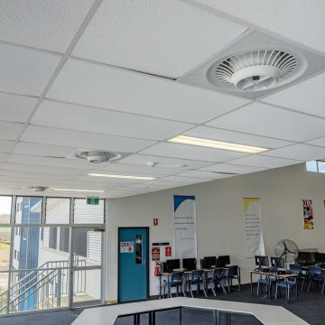 The Airius PureAir Pearl Destratification Fan Series Purifying Air in a School