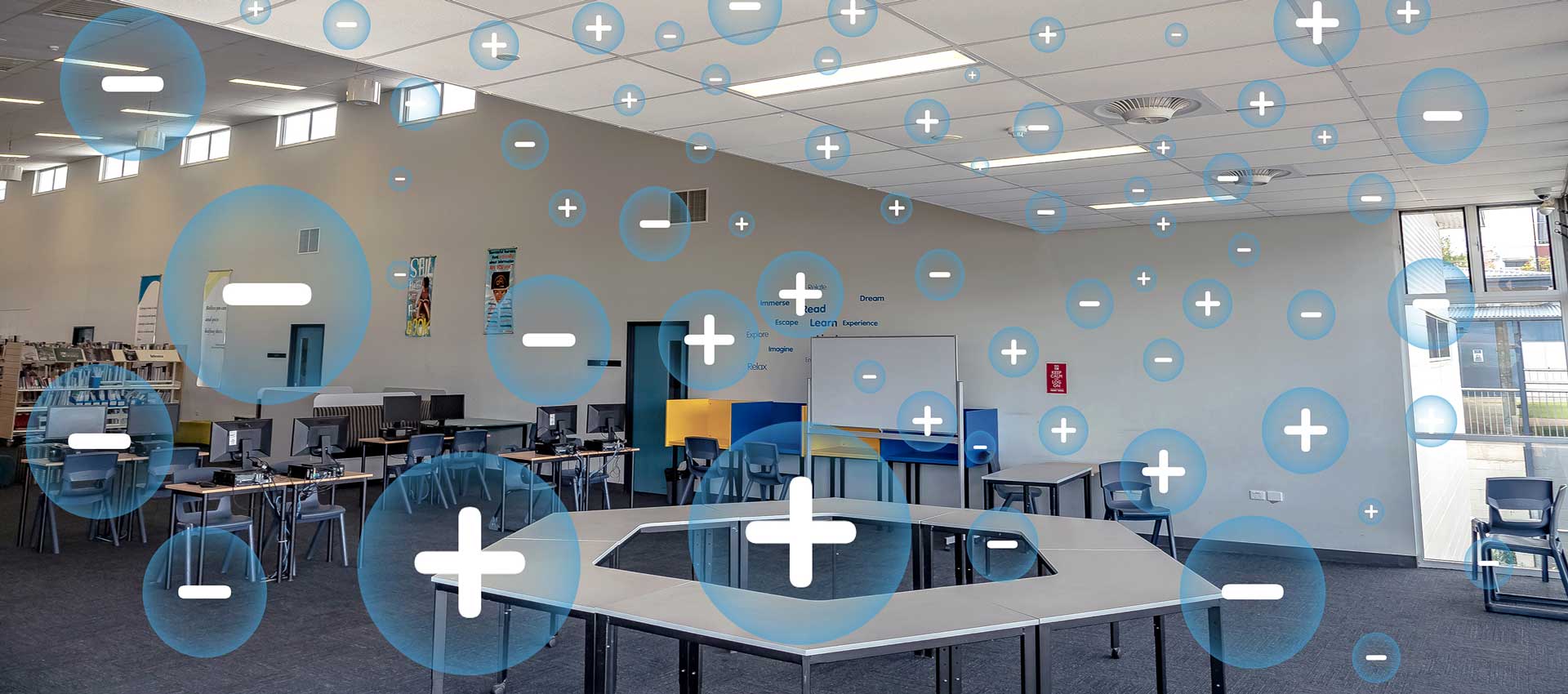 Airius PureAir Pearl Destratification Fan and Air Purification System Installed In a Classroom