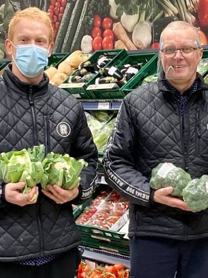 Inside shop with grocers